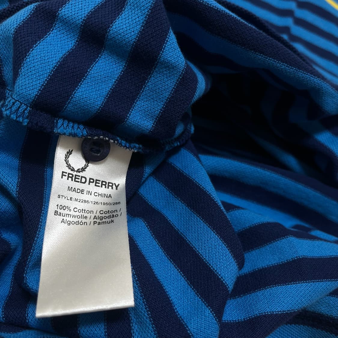 프레드페리 스트라이프 단가라 PK 반팔 카라티 [블루] M/95 상품이미지7