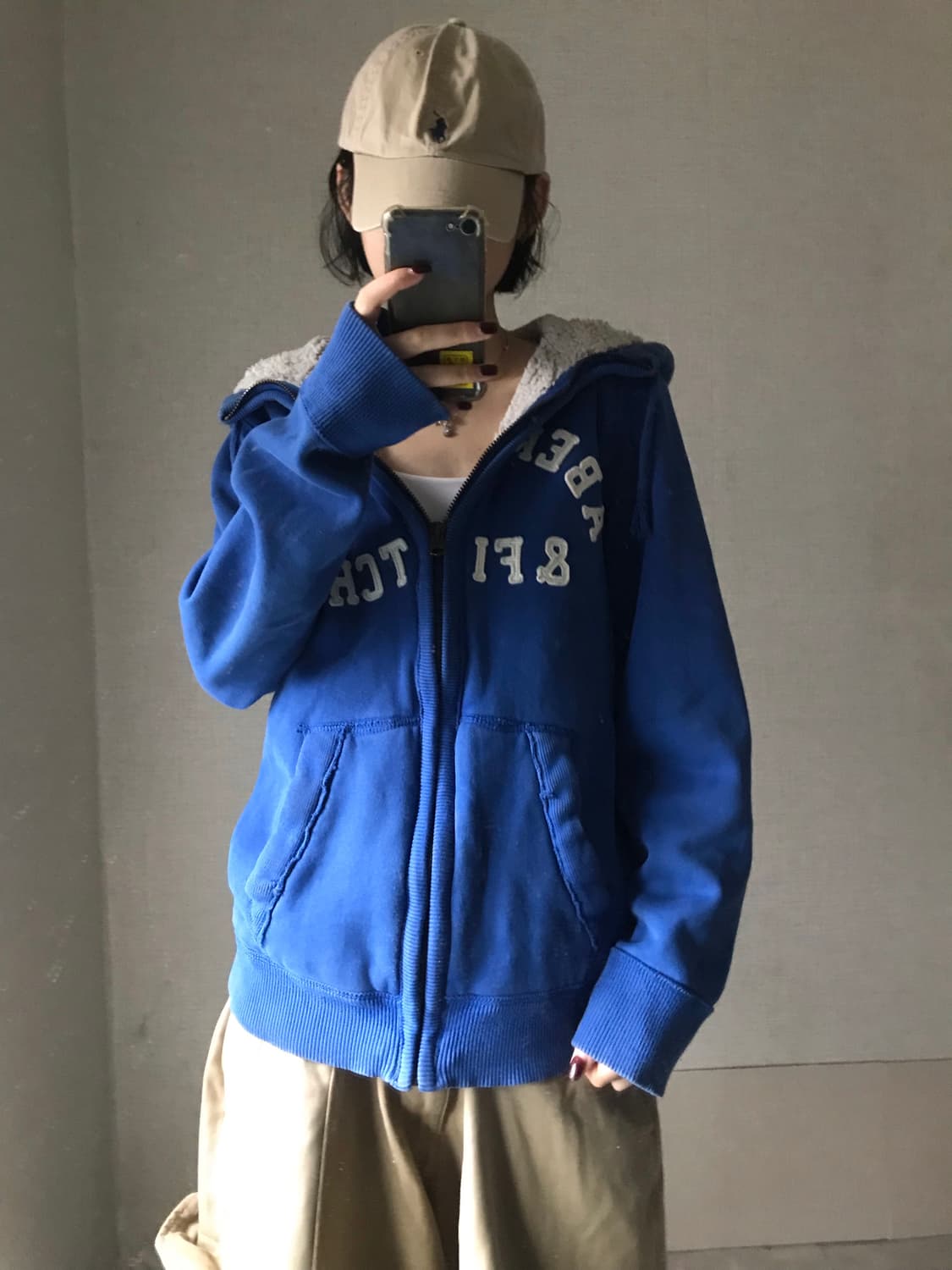 아베크롬비 블루 오버핏 퍼후드집업 상품이미지2