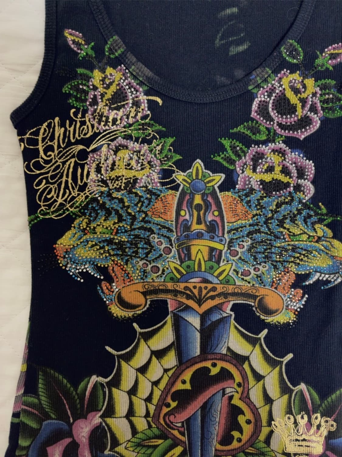 christian audigier 크리스찬 오디저  대대장 딱붙 큐빅나시 상품이미지4