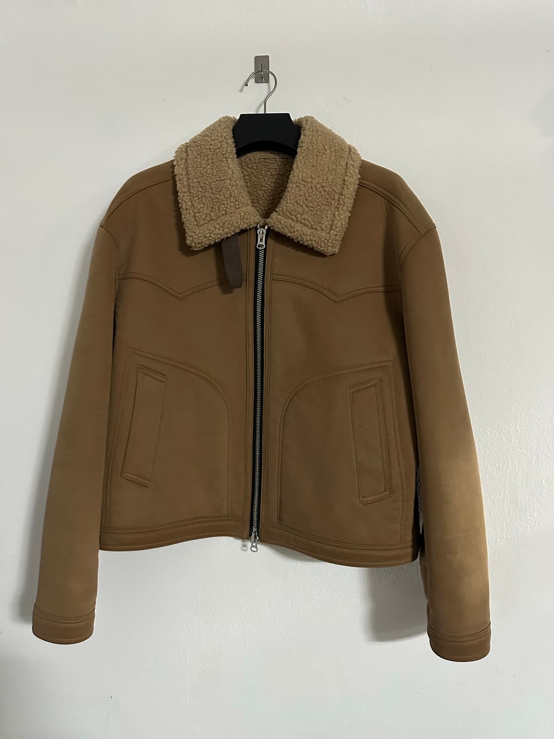 남성 스웨이드 트러커 무스탕  L사이즈 카멜 상품이미지1