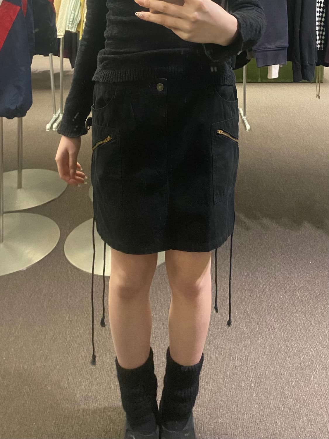 L)colza 빈티지 레이스업 미니 스커트 상품이미지2