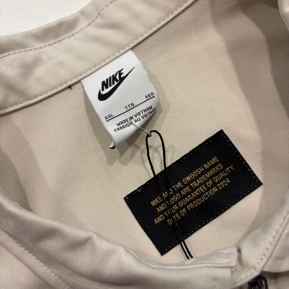 [2XL] 나이키 베이지 헤링턴 블루종 코튼 자켓 D610 상품이미지5