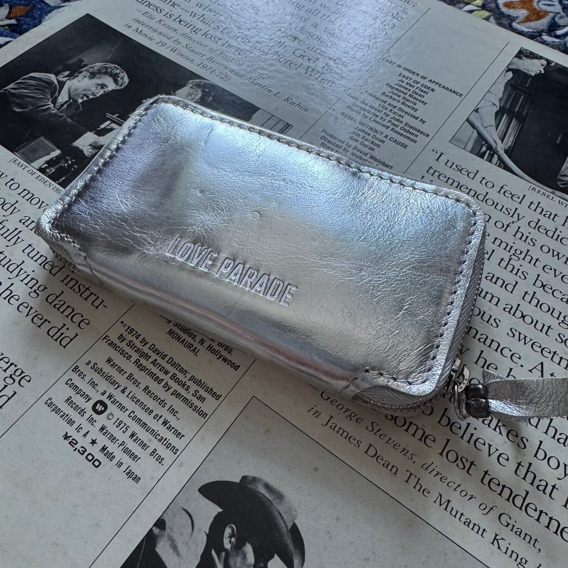 Love parade 스터드 실버 리얼레더 지퍼 카드 지갑 월렛 파우치 상품이미지3