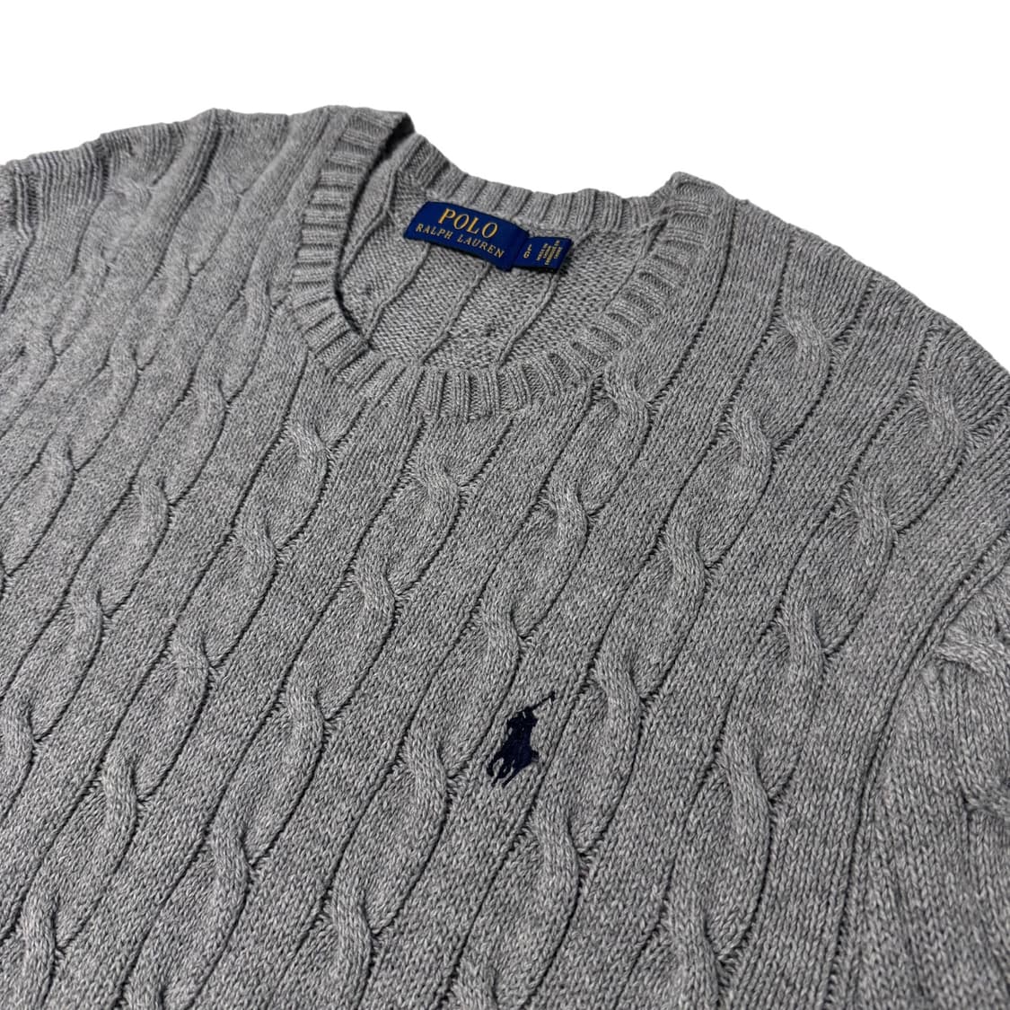 신형 폴로 랄프로렌 그레이 꽈배기 면니트 상품이미지2