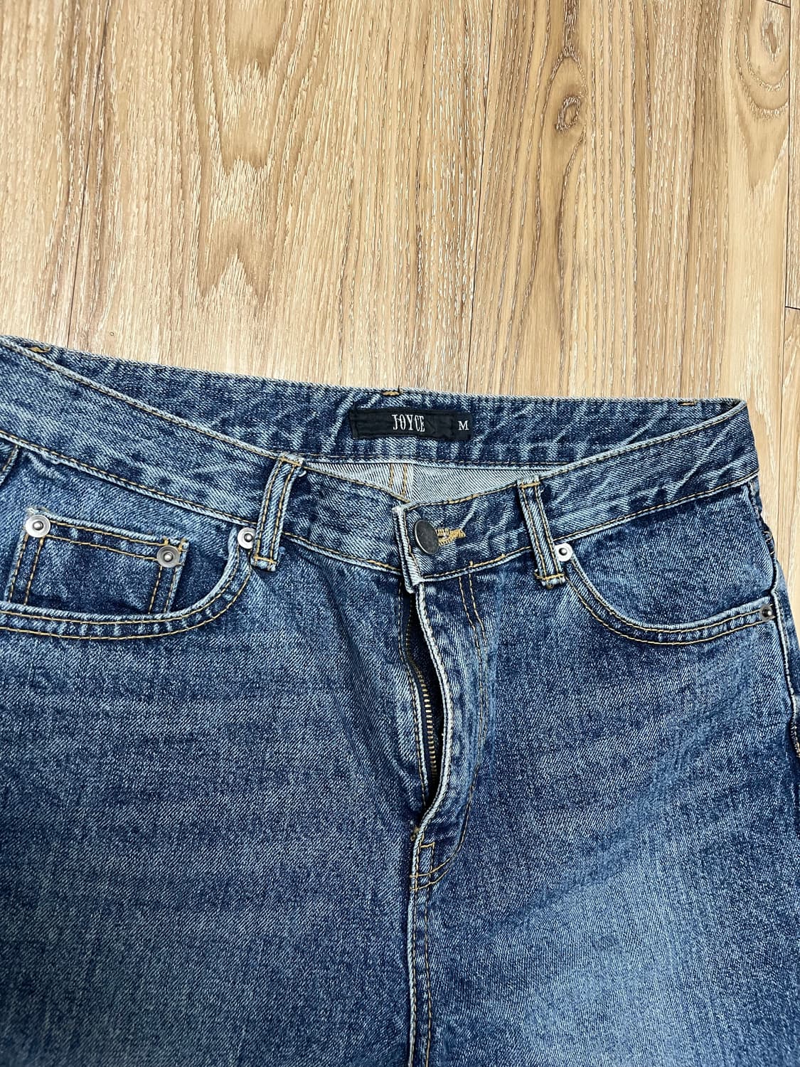 Joyce 투톤 와이드 컷오프 청바지 29 상품이미지2