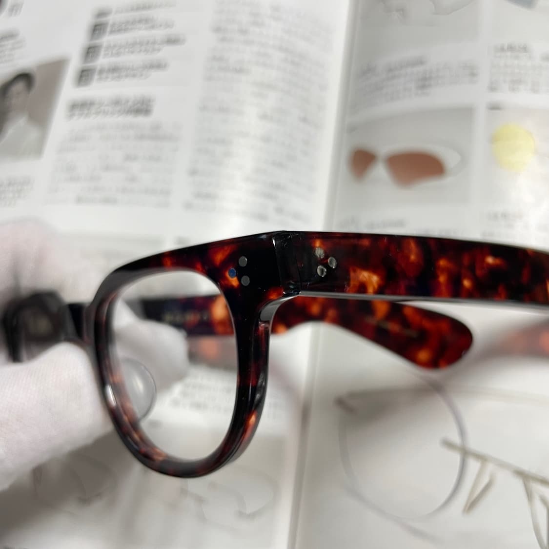 銘品晴夫作 메힌 하루오사쿠 일본 장인 제작 셀룰로이드 뿔테 안경 상품이미지3