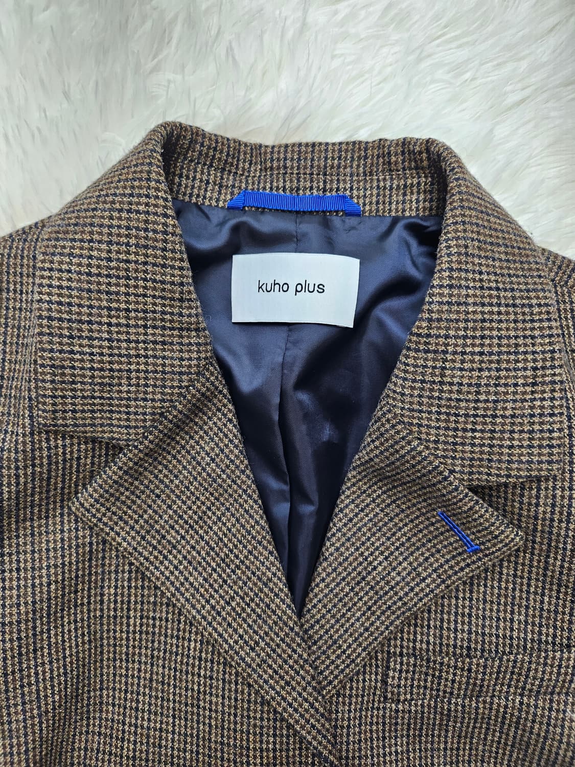 kuho plus 구호플러스 싱글 브라운 체크 자켓 82 상품이미지3