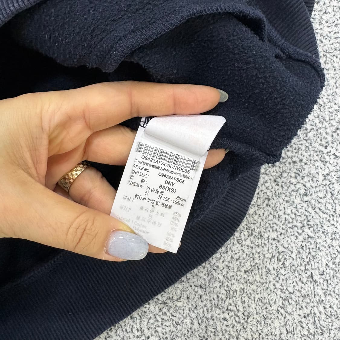 XS 르꼬끄 여성 기모 맨투맨 긴팔티 0317J 상품이미지4