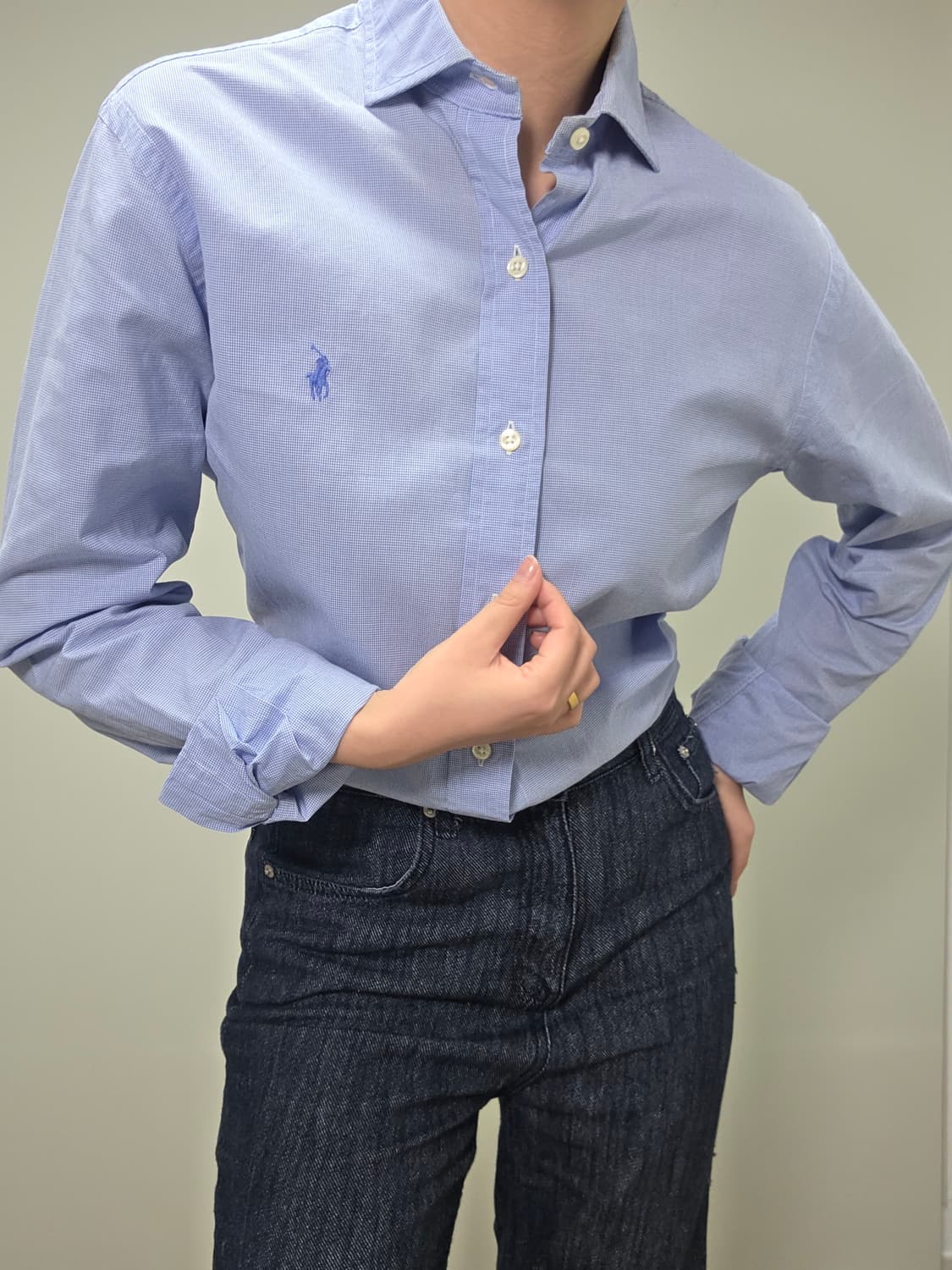 Polo Ralph Lauren / 블루 잔체크 드레스셔츠 상품이미지10