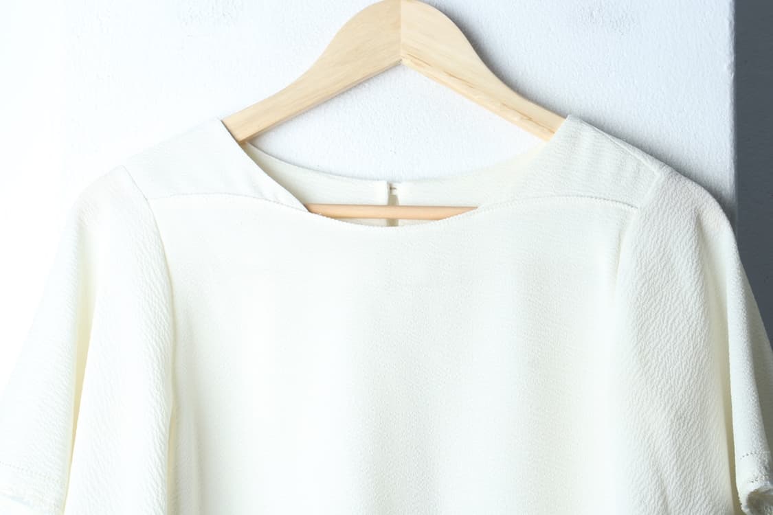 W(M) 주크 쥬크 반팔 티셔츠 블라우스 아이보리 무지-7BA9 상품이미지3