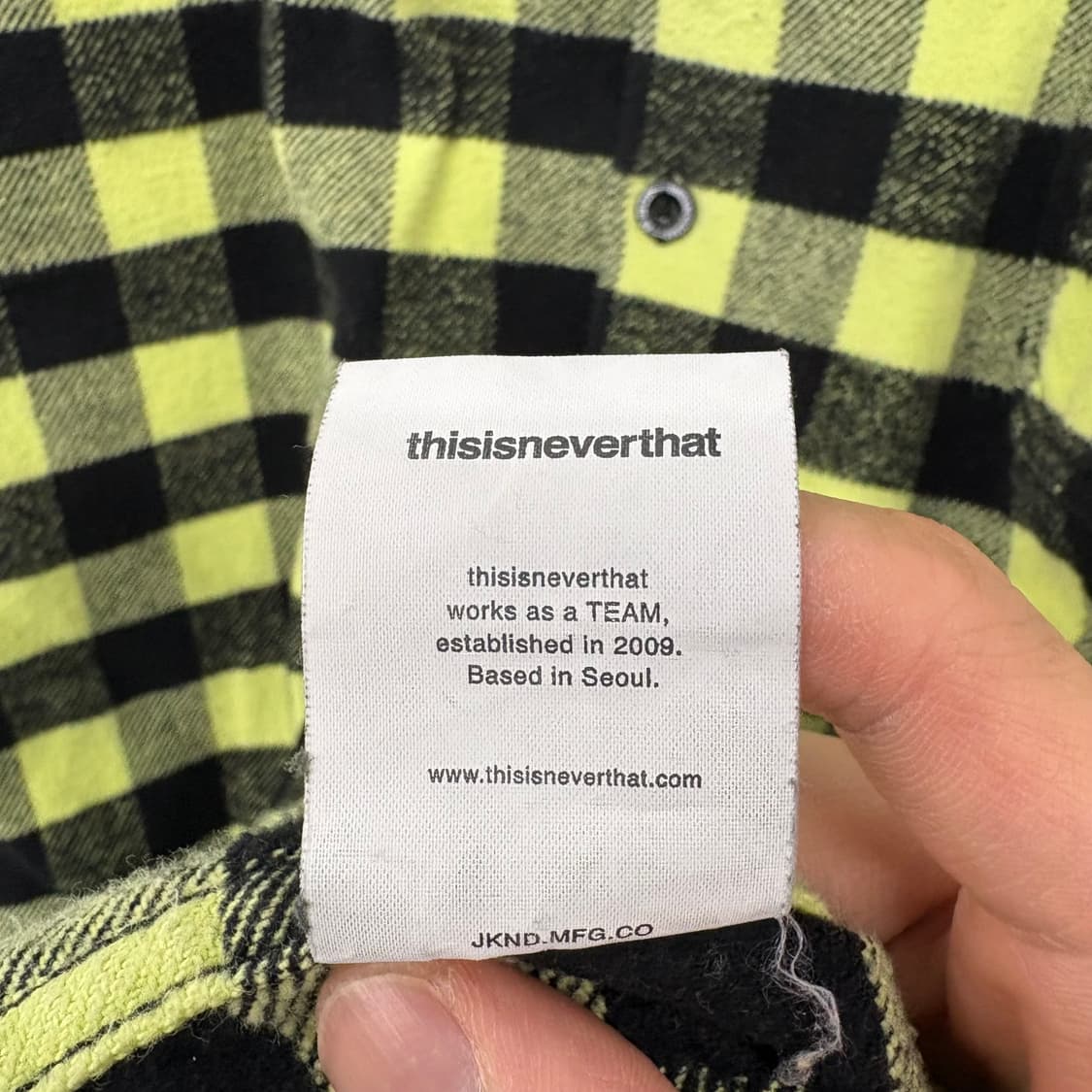 디스이즈네버댓 옐로우 체크 셔츠 L 상품이미지7
