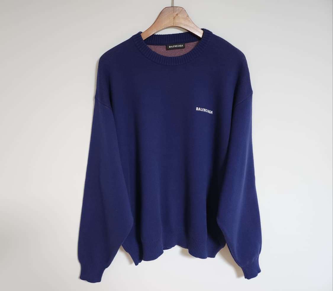 [S] 발렌시아가 블루 웨이브로고 울 니트 628743 T3176 상품이미지1