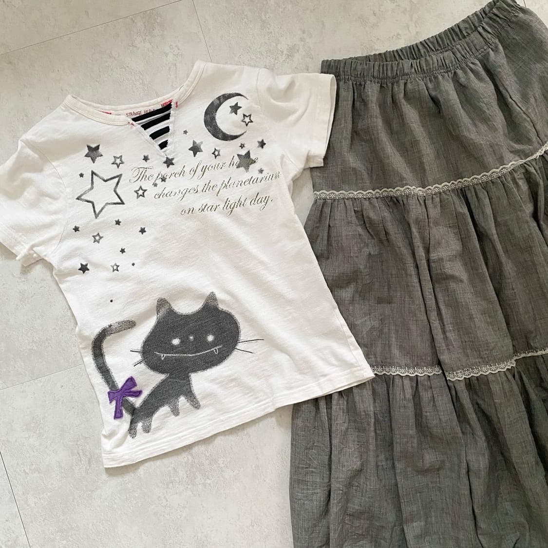 grey neko mori hoody skirt set 상품이미지6