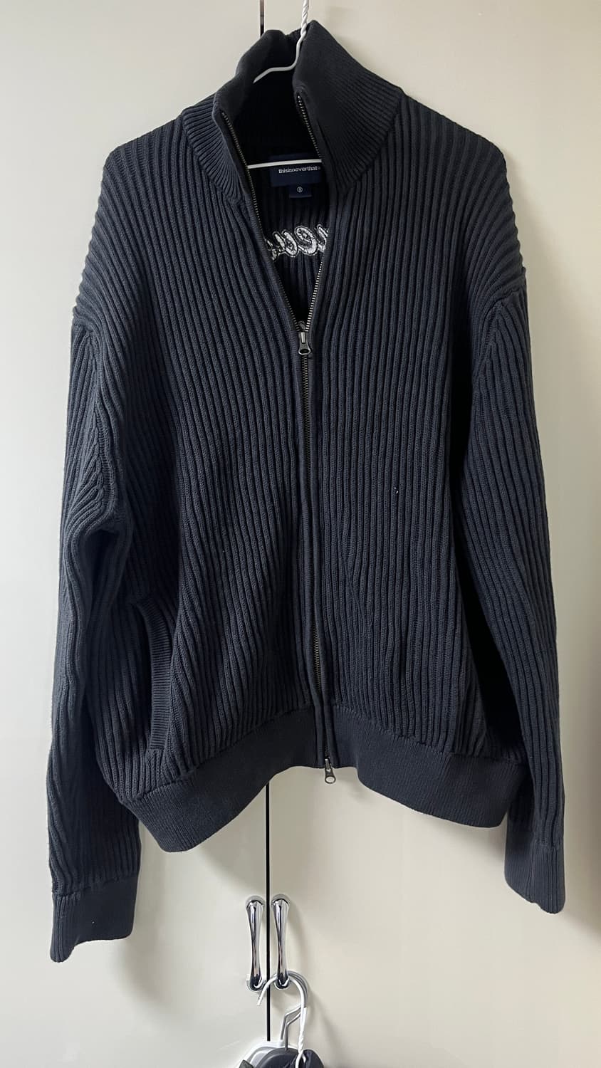 디스이즈네버댓 풀집 가디건 차콜 s 상품이미지1
