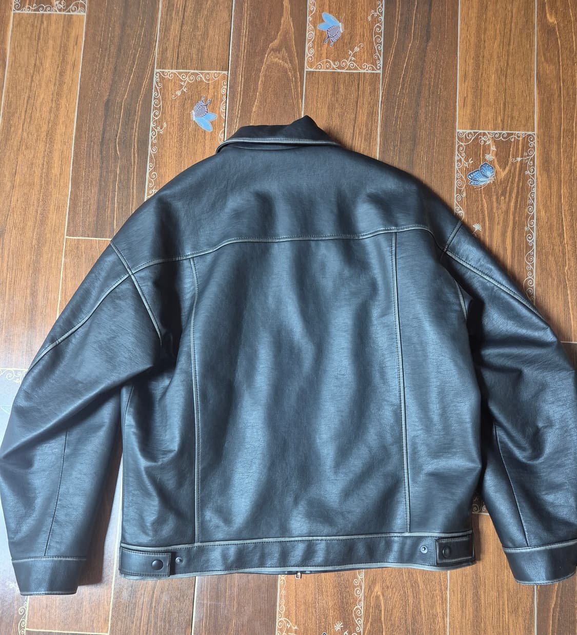 [L]도프제이슨 오버핏 워싱레더 싱글 자켓 상품이미지2