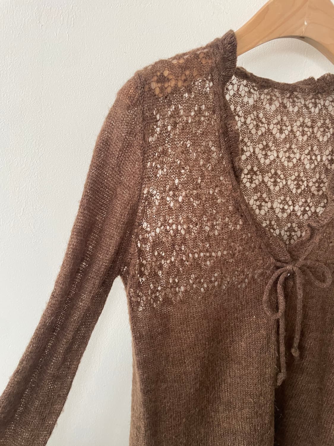 vintage frillneck string mohair cardigan 상품이미지3