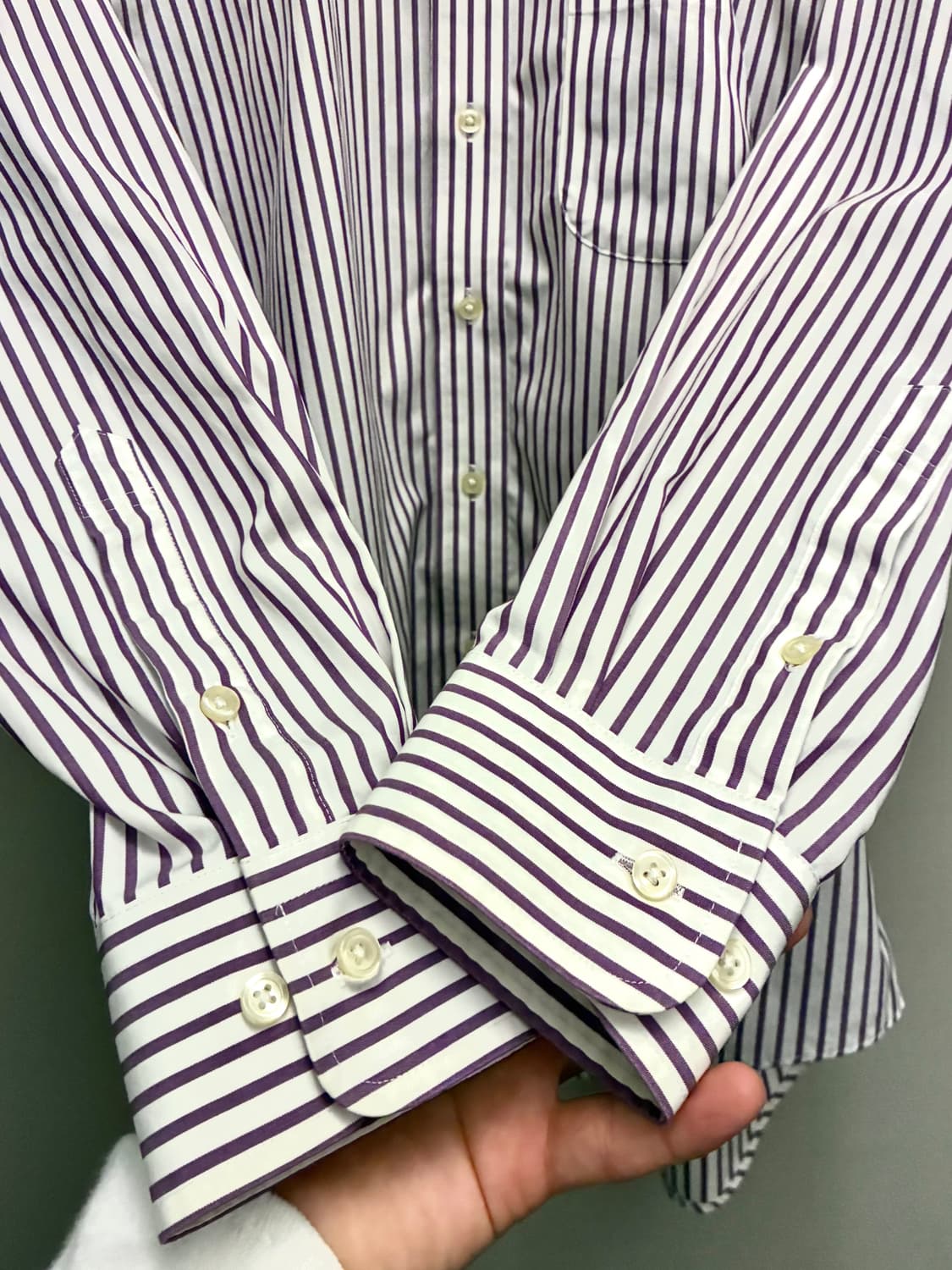 (S~M)JETSETTER 젯세터 스트라이프 와이드카라 드레스셔츠 by 상품이미지6