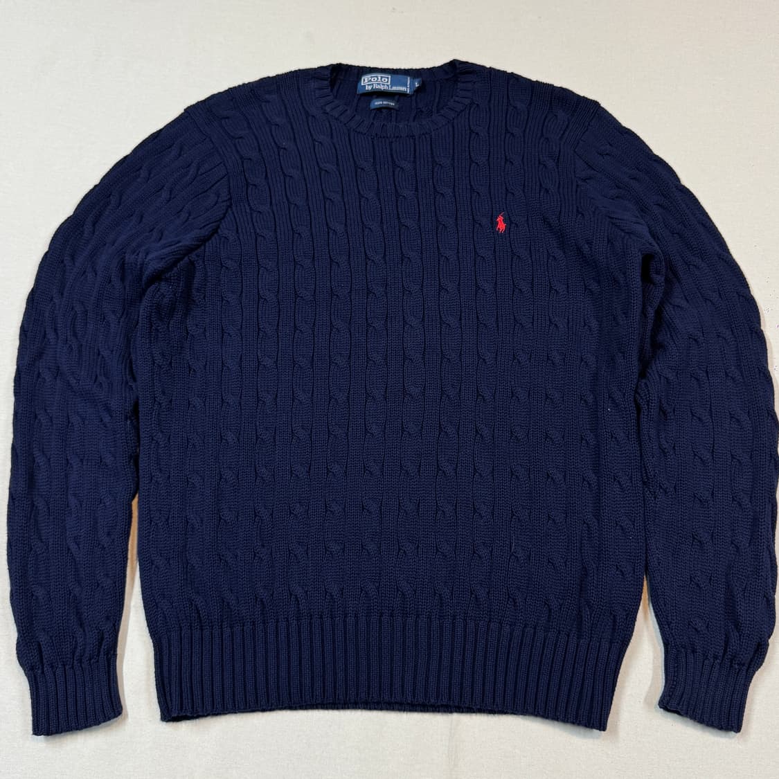 L) 폴로 랄프로렌 케이블 꽈배기 니트 네이비 상품이미지2
