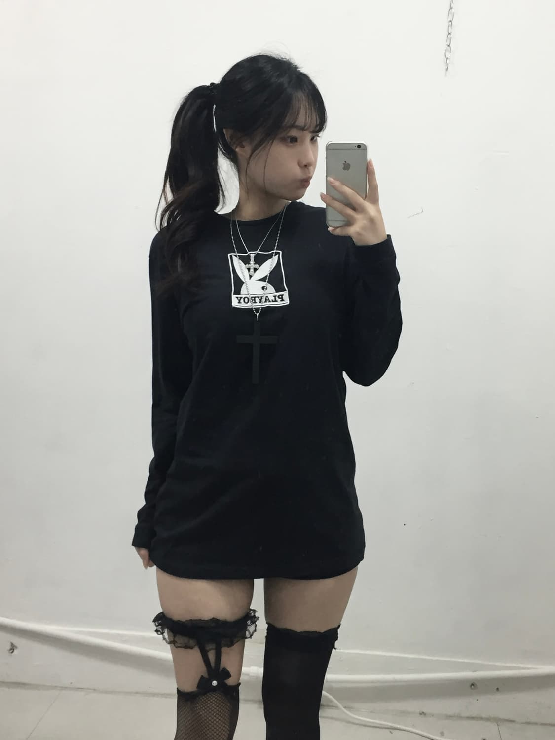 [PLAYBOY] 플레이보이 갸루 입술 롱슬리브 상품이미지2