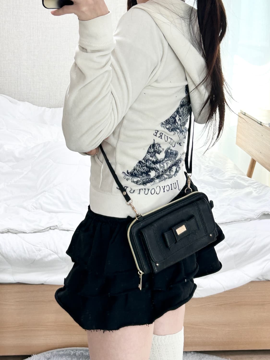 헬로키티 금장 블랙 지갑백 상품이미지2