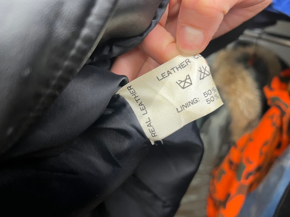 90s Vintage Real Leather Coat with Mink  상품이미지4