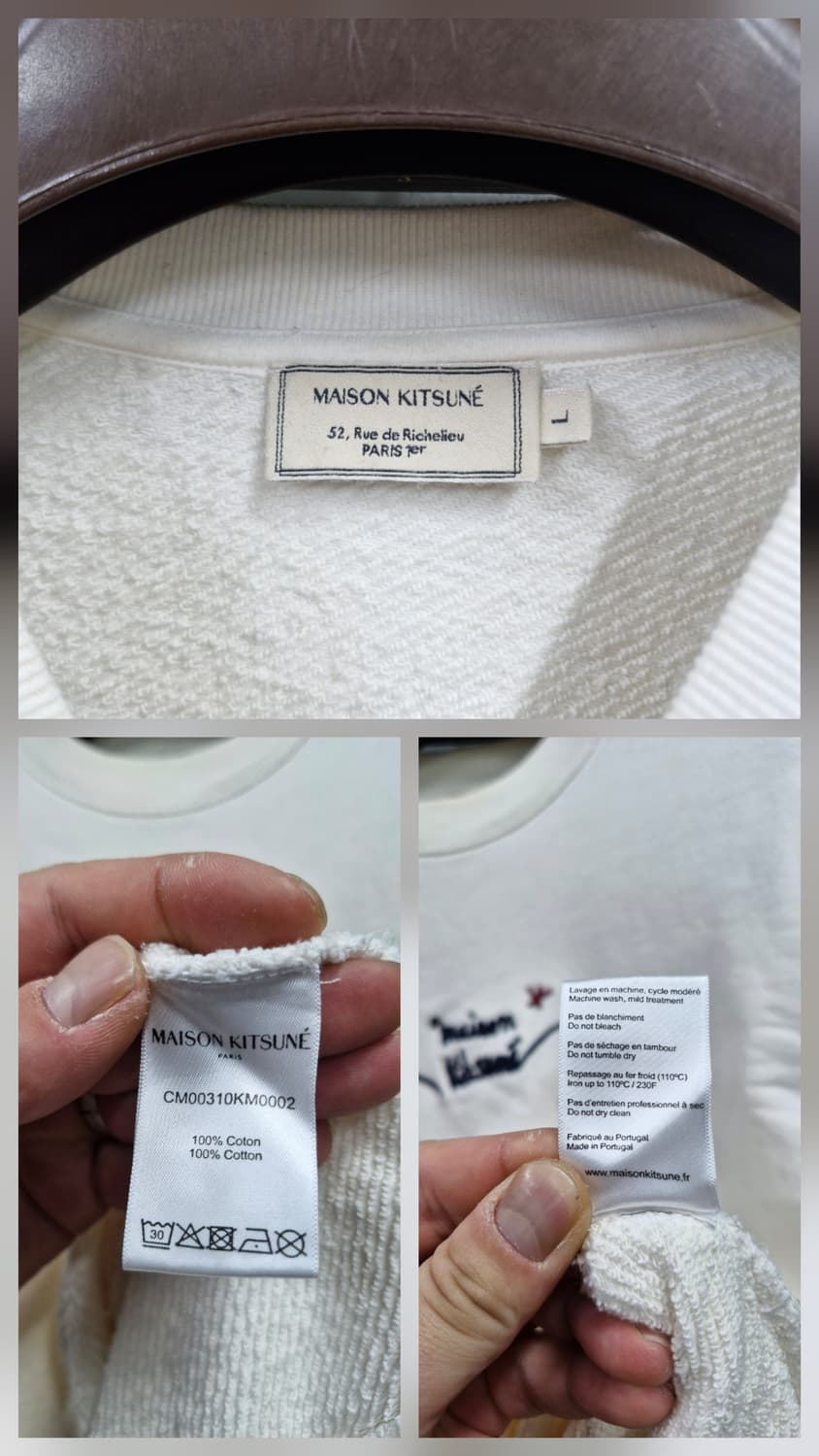 100L 메종키츠네 폭스헤드 맨투맨 아이보리. 상품이미지8
