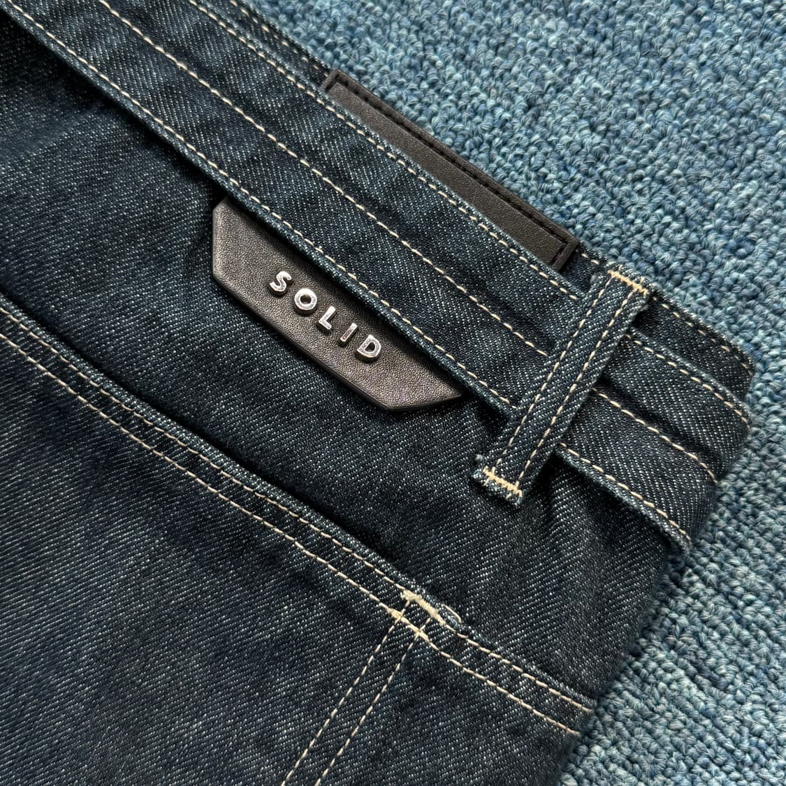 솔리드옴므 벨트 데님 와이드 팬츠 50 상품이미지4