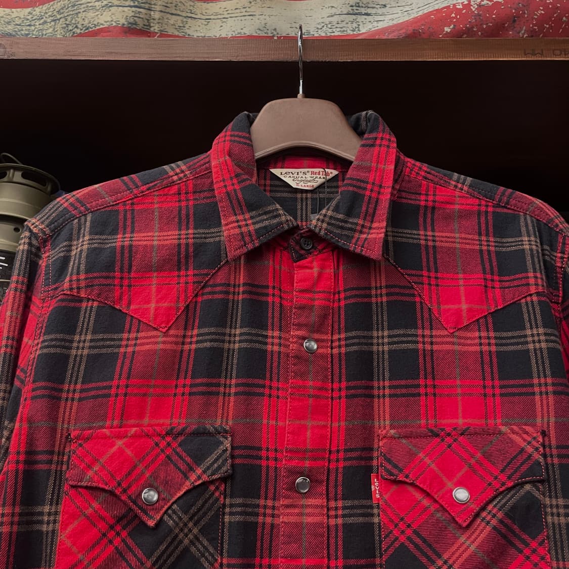 리바이스 레드 탭 체크 펄 스냅 포켓 웨스턴 셔츠 상품이미지3