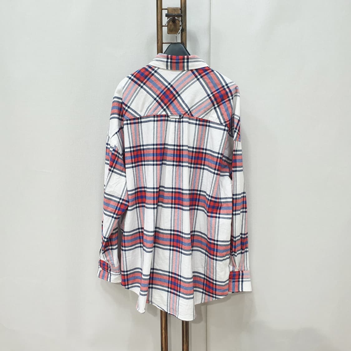 타미진스 여성 레드체크 오버핏 셔츠 S 상품이미지4