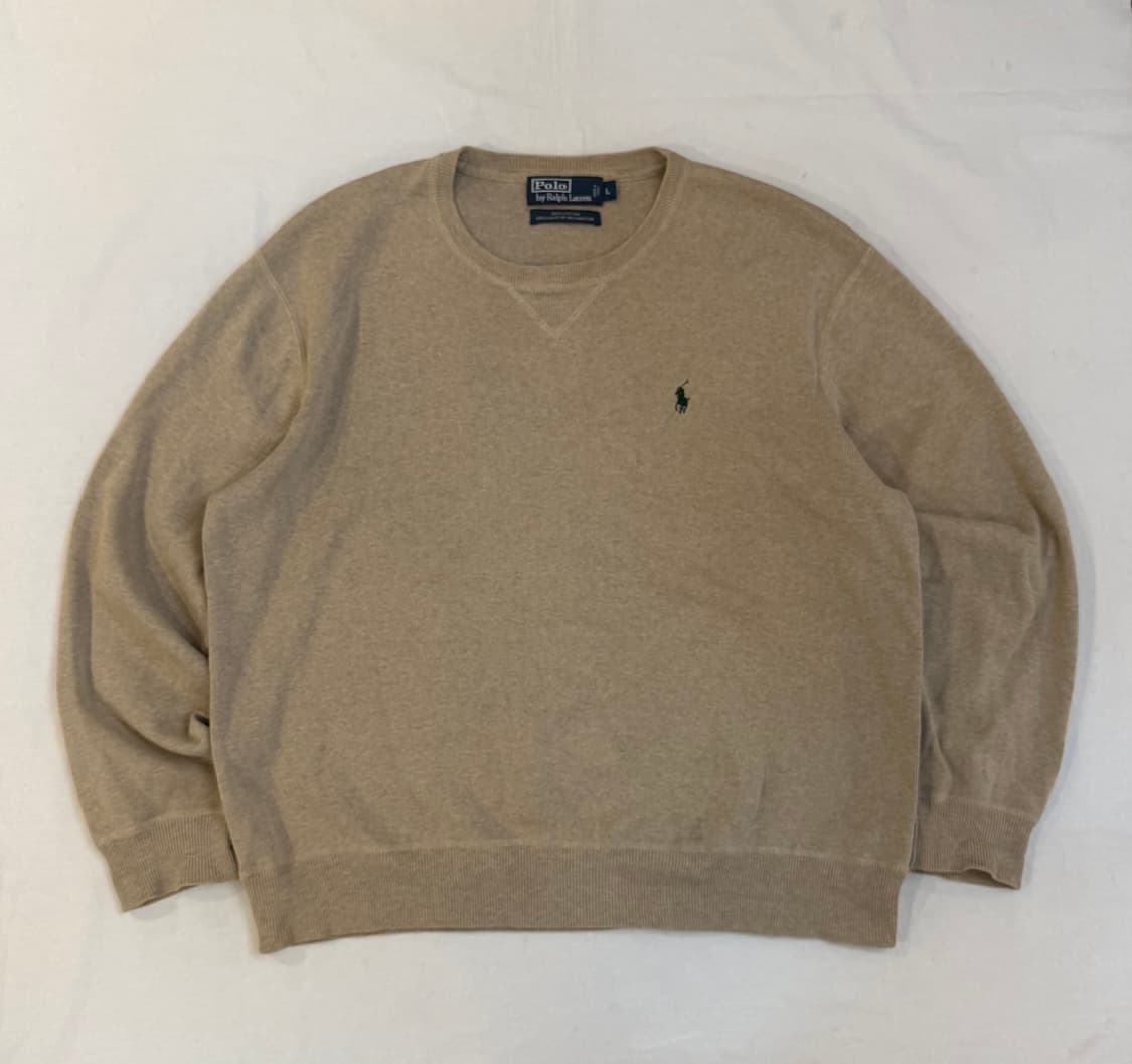 폴로 랄프로렌 오트밀 코튼 니트 베이지 상품이미지1