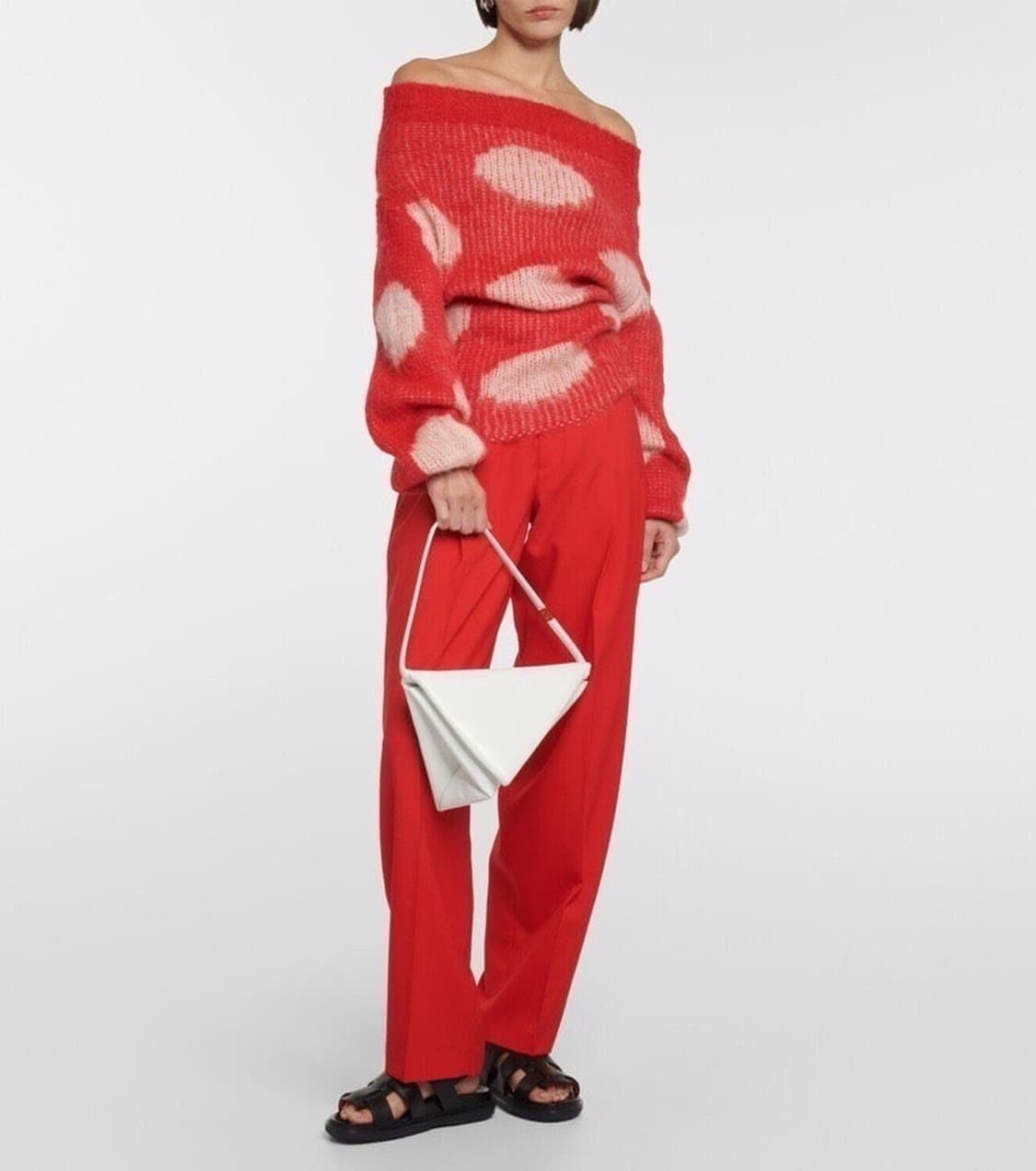 (정품/새상품) MARNI 마르니 여성 화이트 트라이앵글 레더 숄더백 상품이미지5