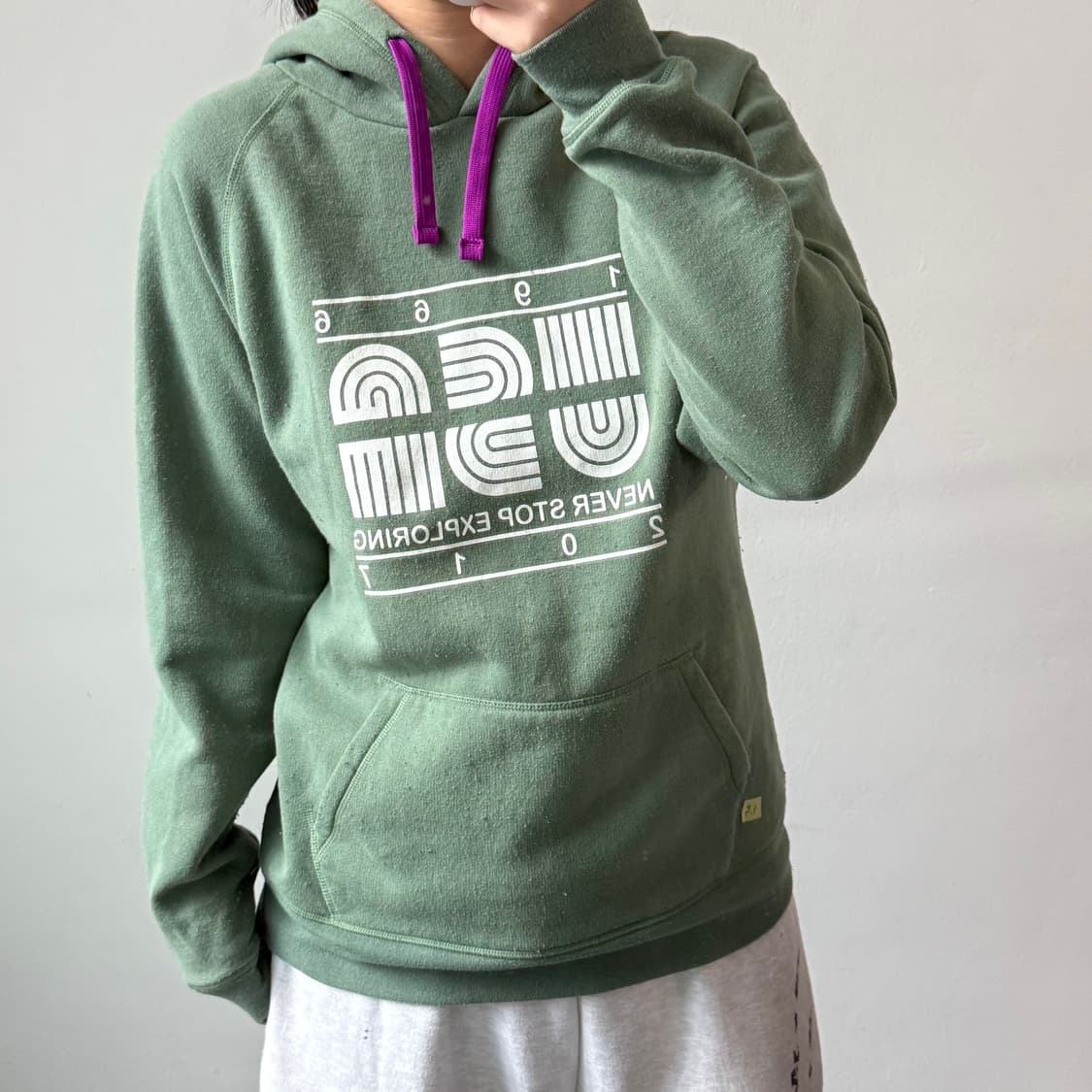 [XL] 노스페이스 그린 후드티 상품이미지2
