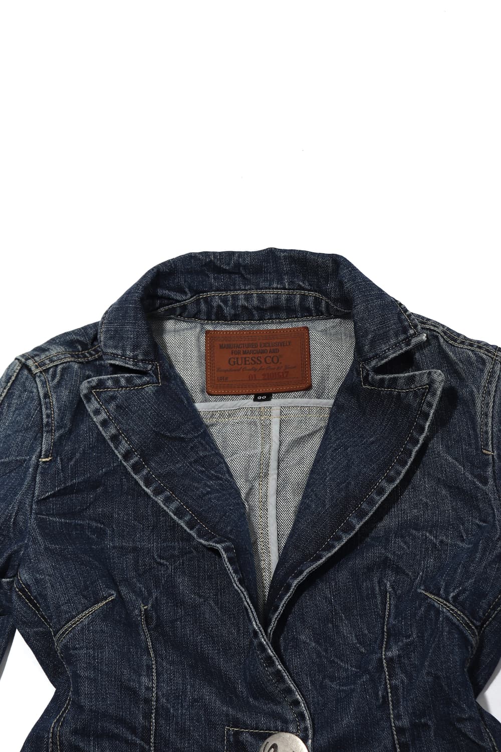 GUESS Y2K 실버 버튼 데님 블레이저 women 90 상품이미지3