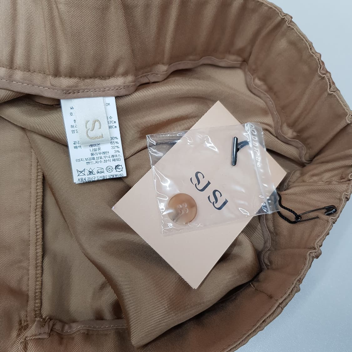 한섬 sjsj 2022 새틴 밴딩 와이드 슬랙스 팬츠 67-98사이즈 상품이미지5