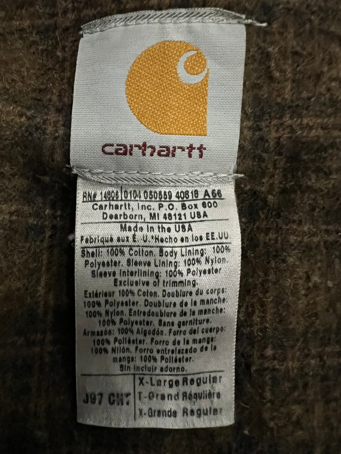 (XL)칼하트 디트로이트 자켓 J97 CHT 체스트넛 상품이미지4