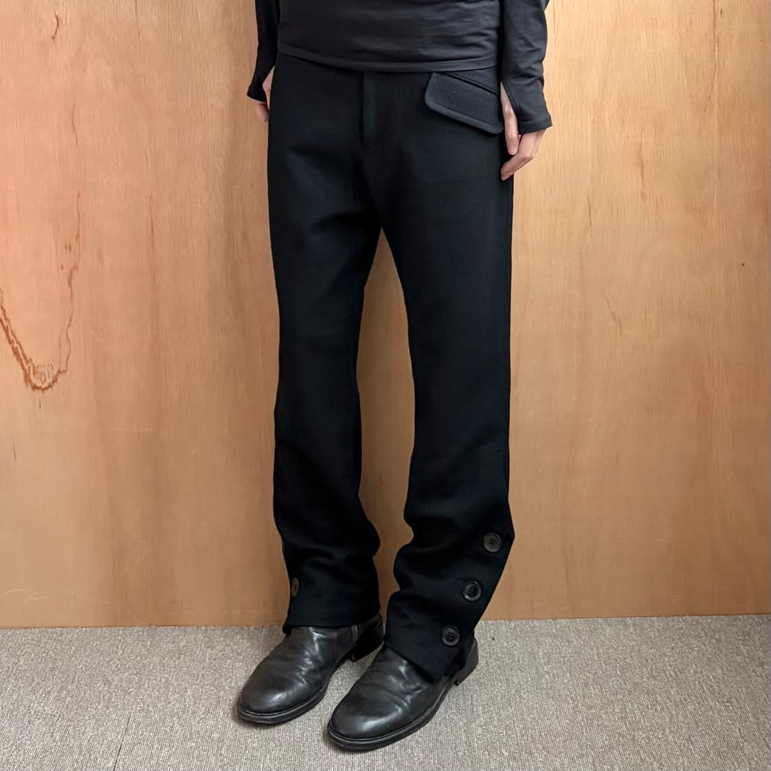 요지야마모토 y’s 밑단 버튼 팬츠 상품이미지1