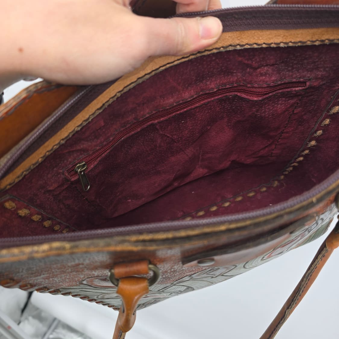 빈티지 리얼 소가죽 핸드메이드 토트백 / 엔틱 가죽가방 상품이미지10