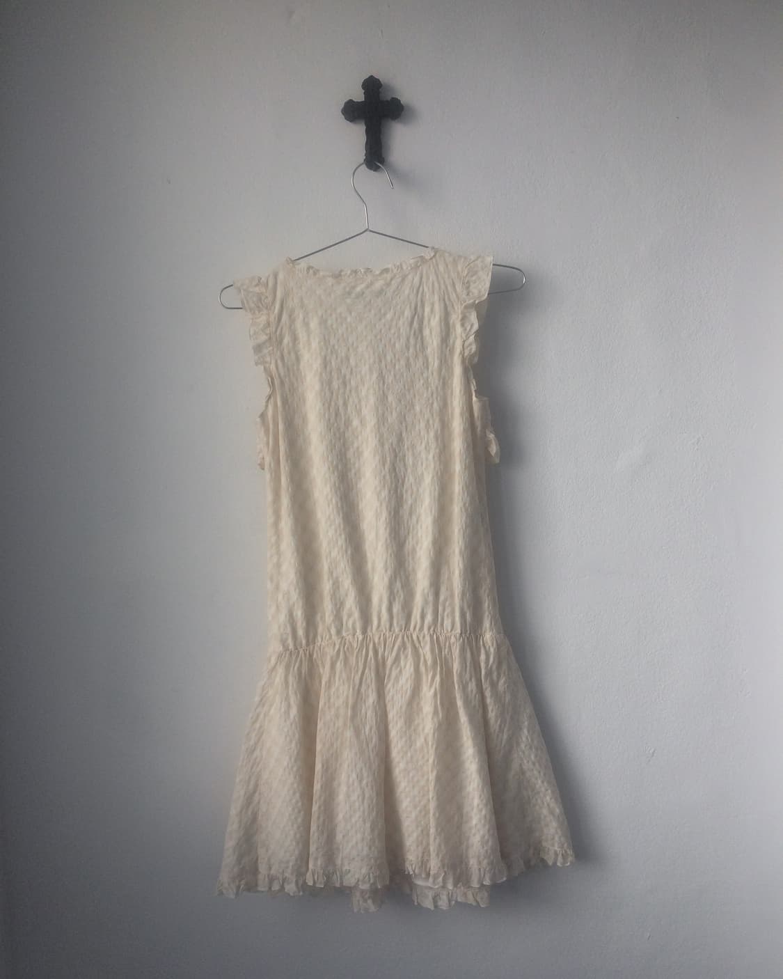 Tied point check pattern frill onepiece 상품이미지3