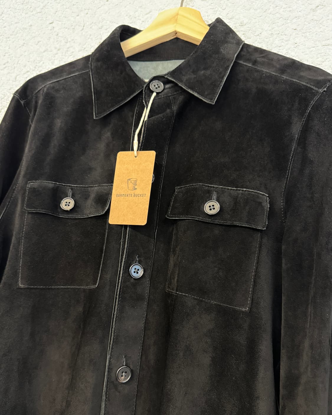 와코마리아 고트스킨 스웨이드 셔츠 상품이미지1