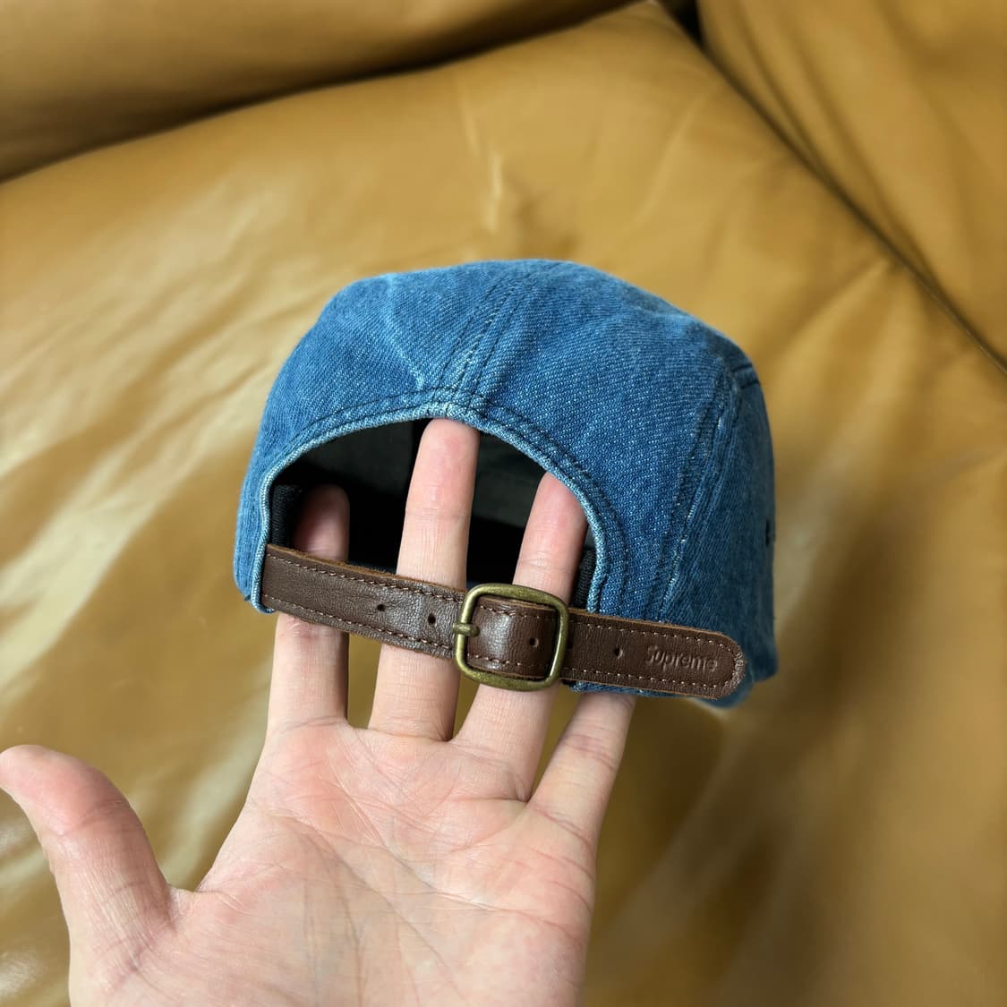 슈프림 캠프캡 모자 박스로고 워시드 데님 상품이미지7