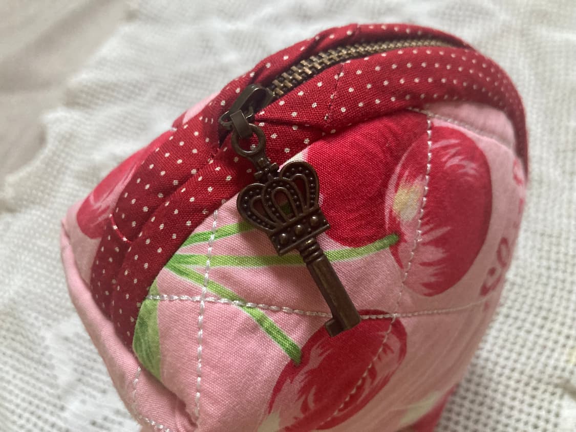 빈티지 체리 원단(샤리템플)  파우치 상품이미지4