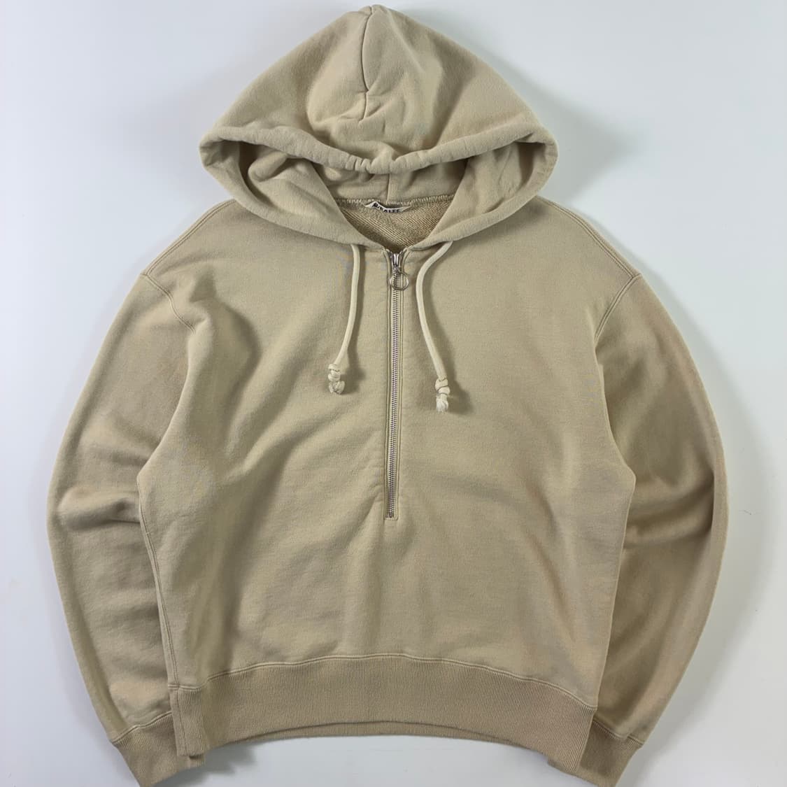 Auralee  오라리 스무스 하프집업 베이지 후드티  상품이미지2