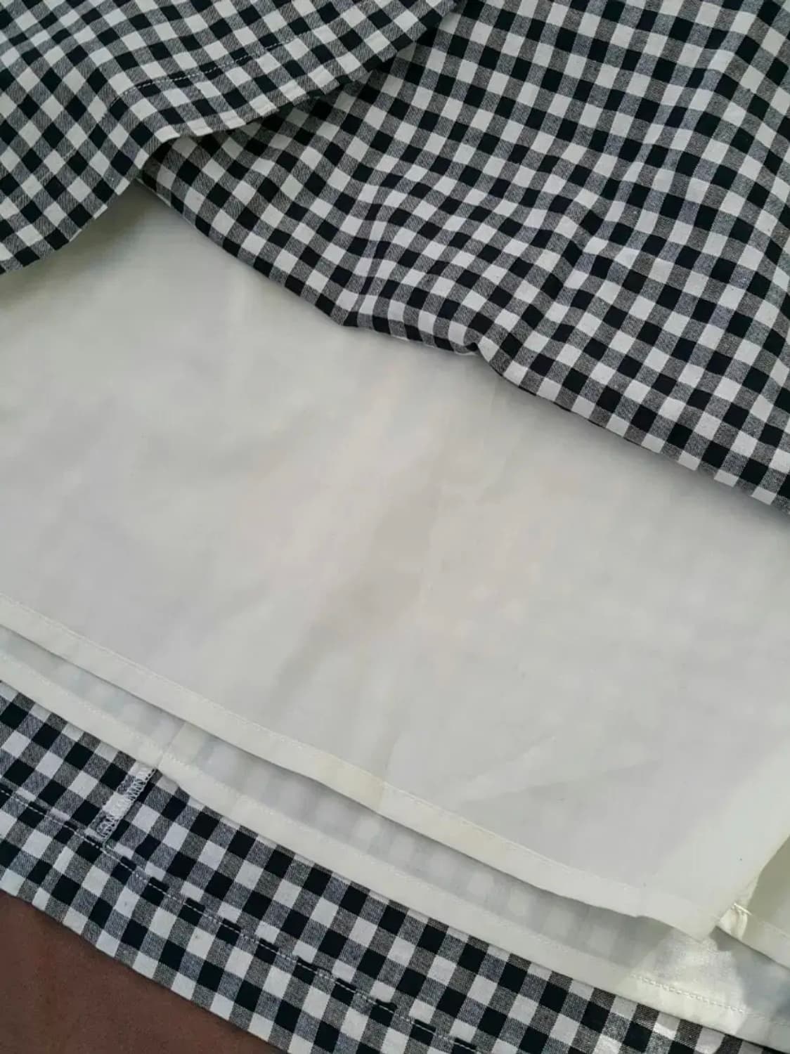 일본빈티지 새제품 samansa mos2 체크 린넨 치마 상품이미지7