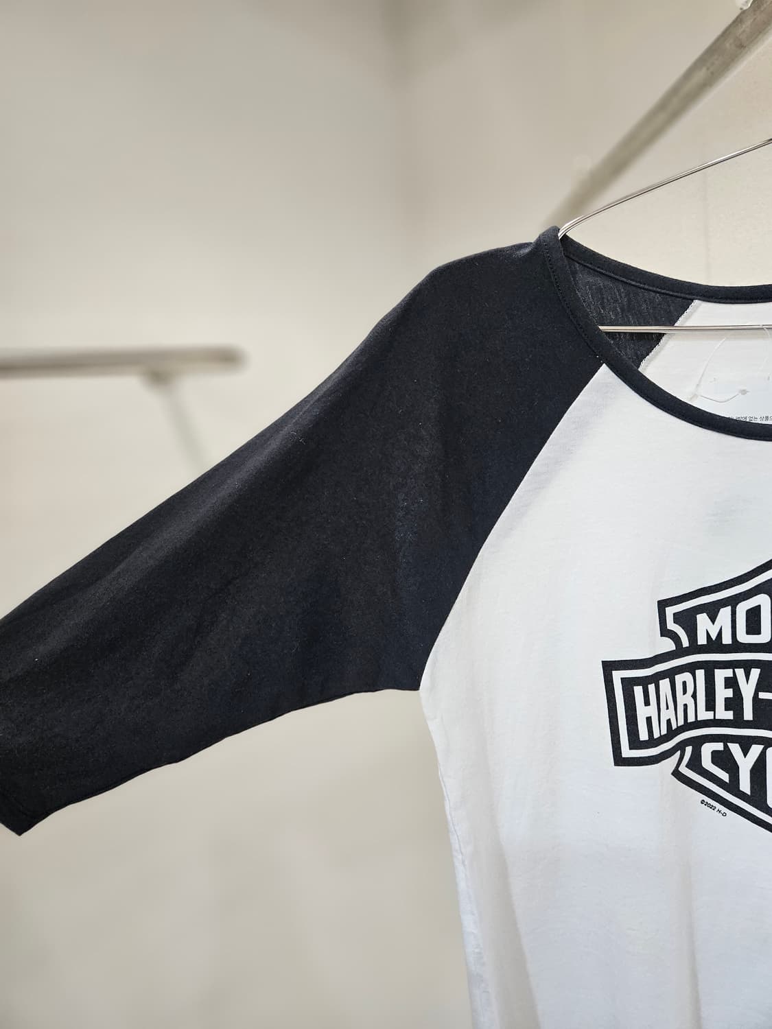 할리데이비슨 모터사이클 배색 7부 티셔츠 상품이미지4