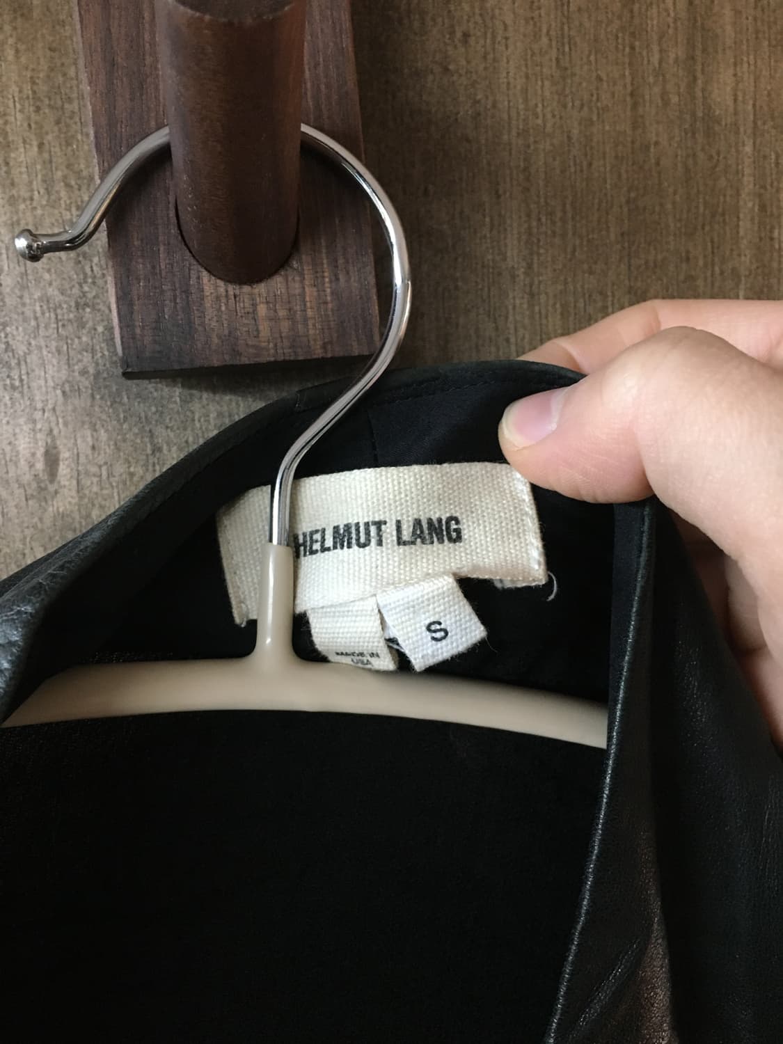 Helmut lang 가죽 트리밍 비대칭 자켓 상품이미지4