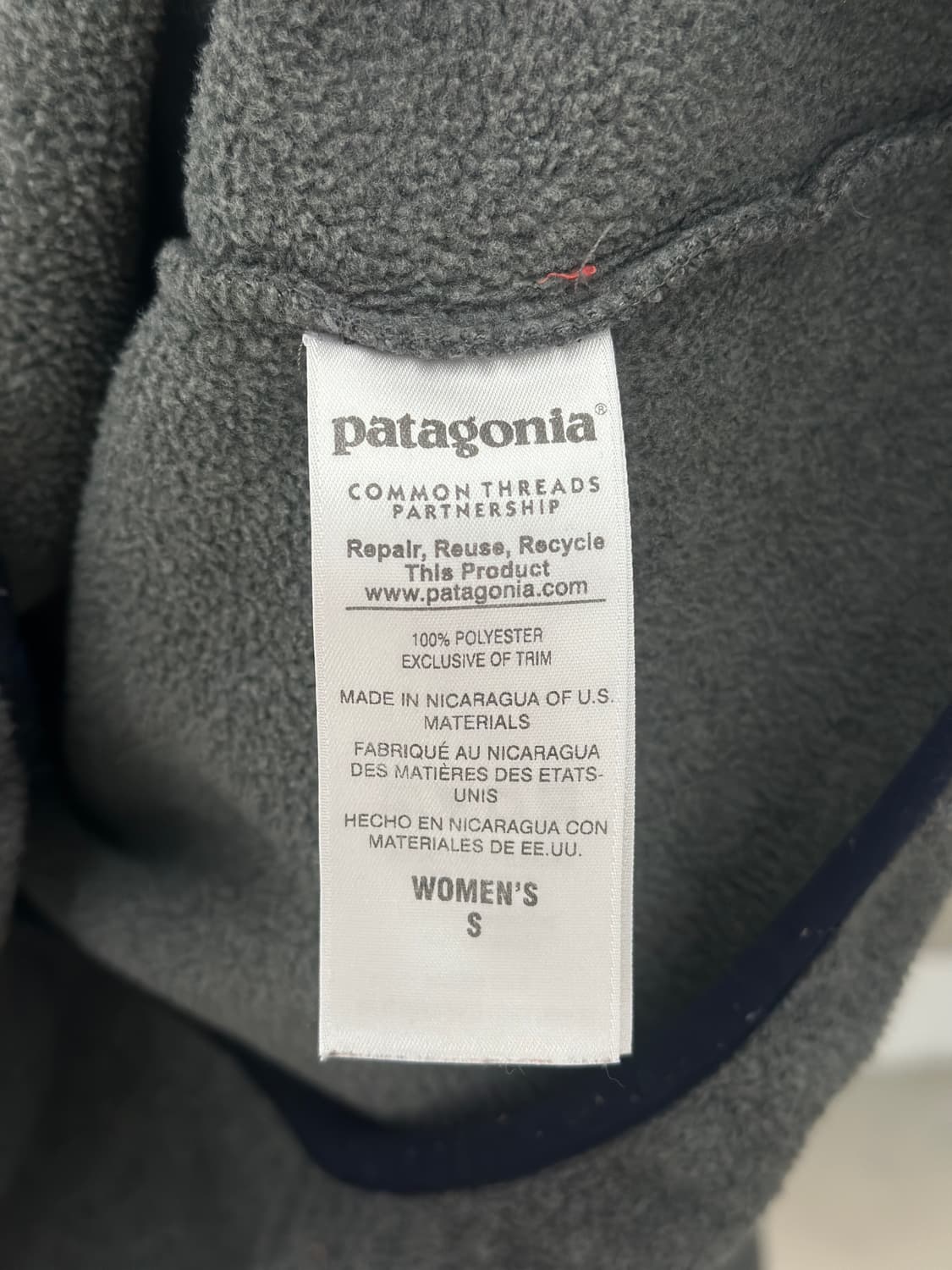 파타고니아 신칠라 그레이/네이비 스냅 플리스  상품이미지8