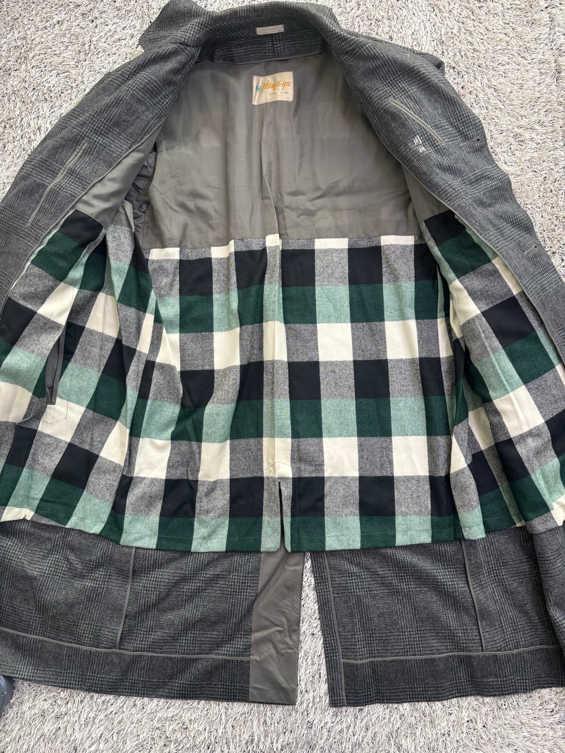 일제 체크 코트 사이즈 105 상품이미지5