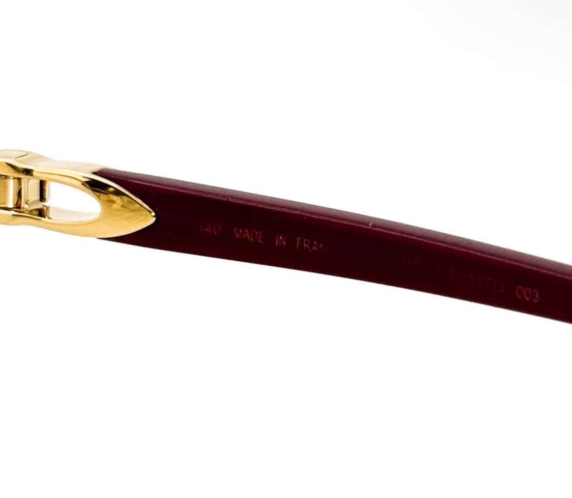 Cartier 까르띠에 라운드 반무테 골드 하프림 라운드 메탈 안경테 상품이미지7