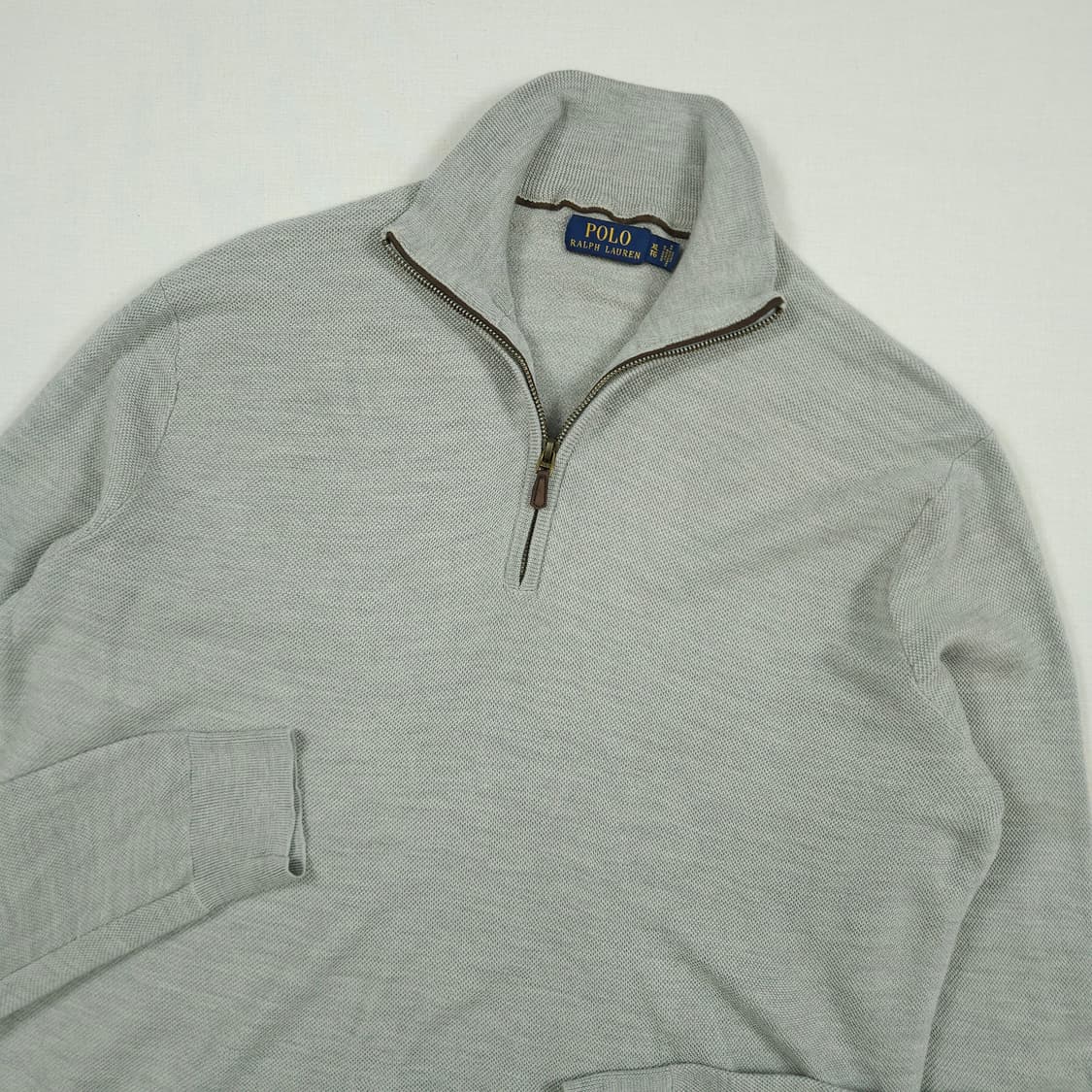 XL(105) 폴로 랄프로렌 피마코튼 반집업니트 그레이 상품이미지2