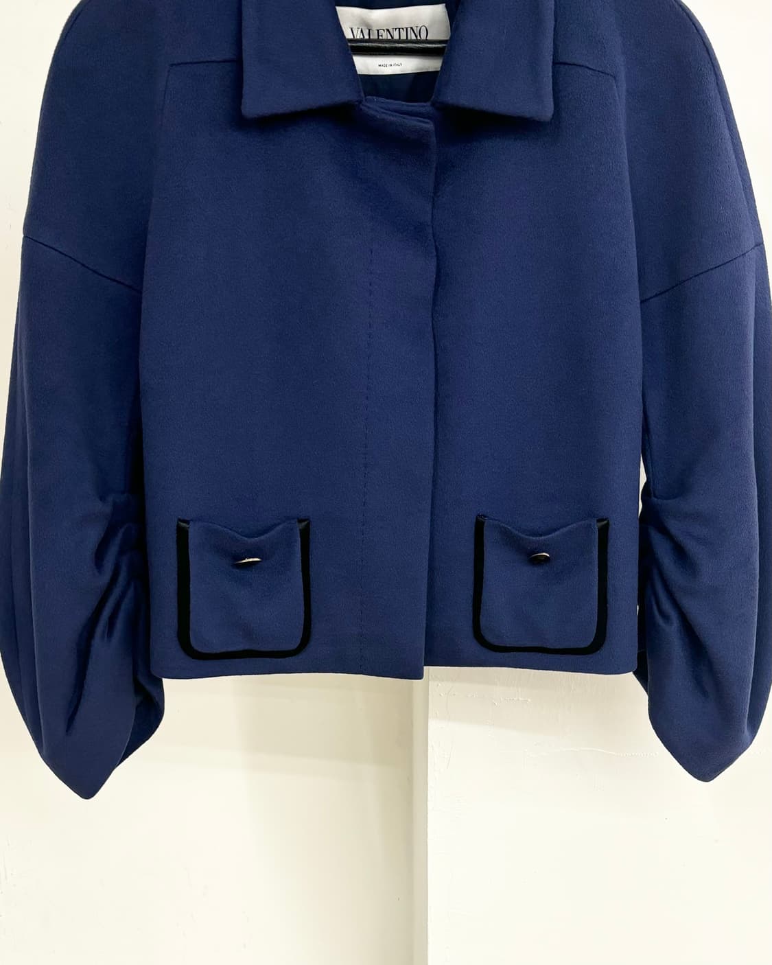 발렌티노 딥 블루 더블 레이어 울 캐시미어 숏 자켓 상품이미지5